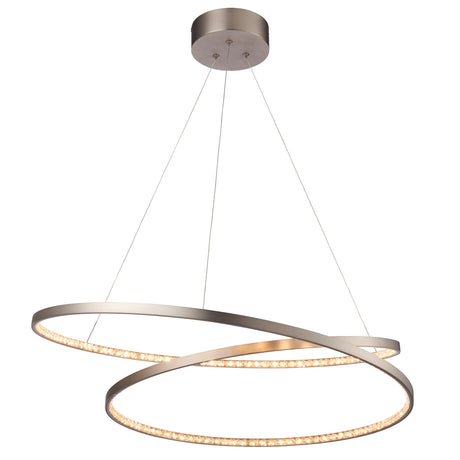 Lacona Perpetuity 1Lt Indoor Pendant Light In Matt Nickel Plate & Clear Crystal Finish - Lacona Home 