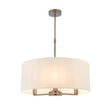 Lacona Daybreak 3Lt Indoor Pendant Light In Dark Antique Bronze Plate & Marble Fabric Finish - Lacona Home 