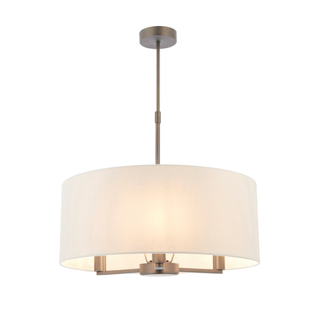 Lacona Daybreak 3Lt Indoor Pendant Light In Dark Antique Bronze Plate & Marble Fabric Finish - Lacona Home 