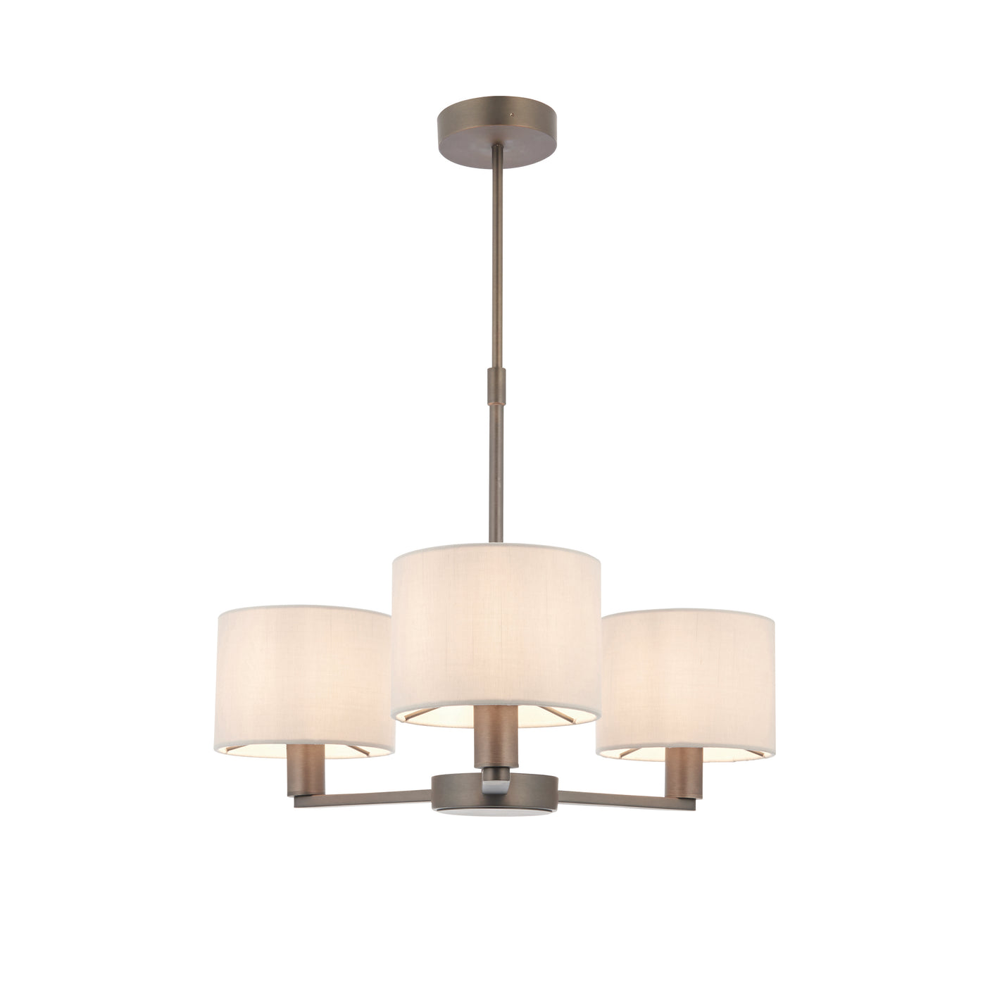 Lacona Daybreak 3Lt Indoor Pendant Light In Dark Antique Bronze Plate & Marble Fabric Finish - Lacona Home 