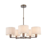 Lacona Daybreak 5Lt Indoor Pendant Light In Dark Antique Bronze Plate & Marble Fabric Finish - Lacona Home 