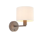 Lacona Daybreak 1Lt Indoor Wall Light In Dark Antique Bronze Plate & Marble Fabric Finish - Lacona Home 