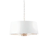 Lacona Luminary 3Lt Indoor Pendant Light In Bright Nickel Plate & Vintage White Fabric Finish - Lacona Home 