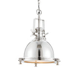 Lacona Flintshire 1Lt Indoor Pendant Light In Bright Nickel Plate & Sandblasted Glass Finish - Lacona Home 