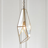 Lacona Ivory 1Lt Indoor Pendant Light In Antique Brass Plate & Clear Glass Finish - Lacona Home 