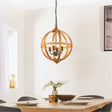 Lacona Lagoon 4Lt Indoor Pendant Light In Mango Wood & Dark Bronze Paint Finish - Lacona Home 