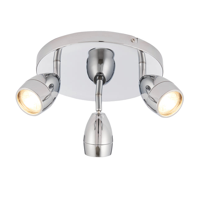 Lacona Harbor 3Lt Bathroom Spot Light In Chrome Plate & Clear Glass Finish - Lacona Home 