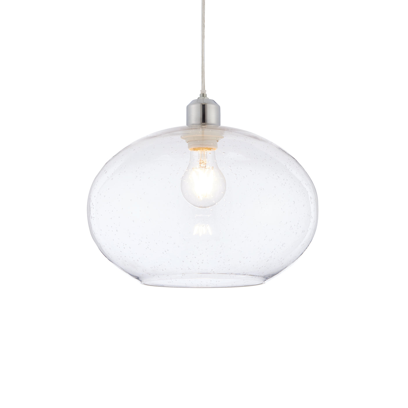 Lacona Darius 1Lt Indoor Pendant Easyfit In Clear Bubble Glass Finish - Lacona Home 