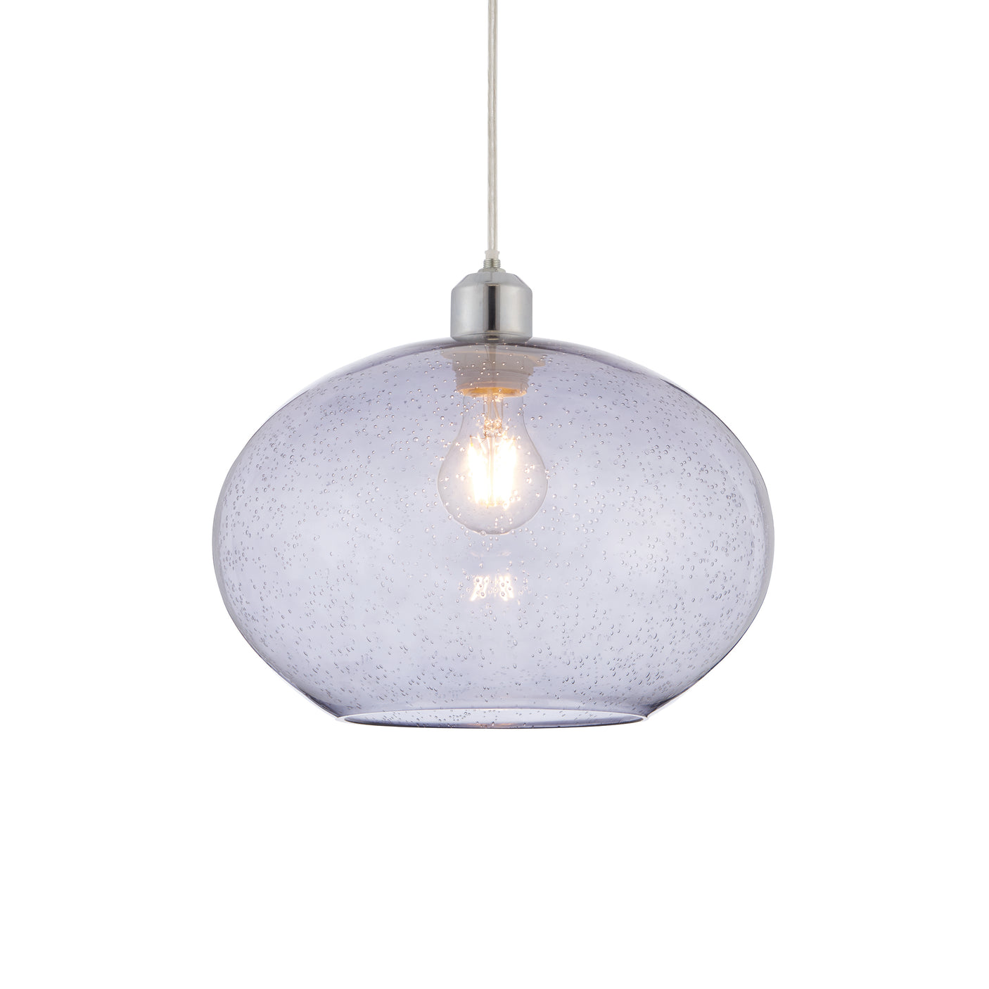 Lacona Darius 1Lt Indoor Pendant Easyfit In Grey Glass With Bubbles Finish - Lacona Home 