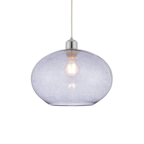 Lacona Darius 1Lt Indoor Pendant Easyfit In Grey Glass With Bubbles Finish - Lacona Home 