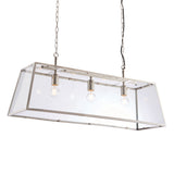 Lacona Haven 3Lt Indoor Pendant Light In Bright Nickel Plate & Clear Glass Finish - Lacona Home 