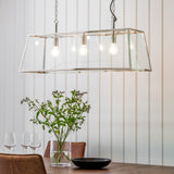 Lacona Haven 3Lt Indoor Pendant Light In Bright Nickel Plate & Clear Glass Finish - Lacona Home 