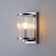 Lacona Westbrook 1Lt Indoor Wall Light In Bright Nickel Plate & Ribbed Bubble Glass Finish - Lacona Home 