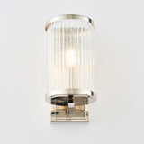 Lacona Westbrook 1Lt Indoor Wall Light In Bright Nickel Plate & Ribbed Bubble Glass Finish - Lacona Home 