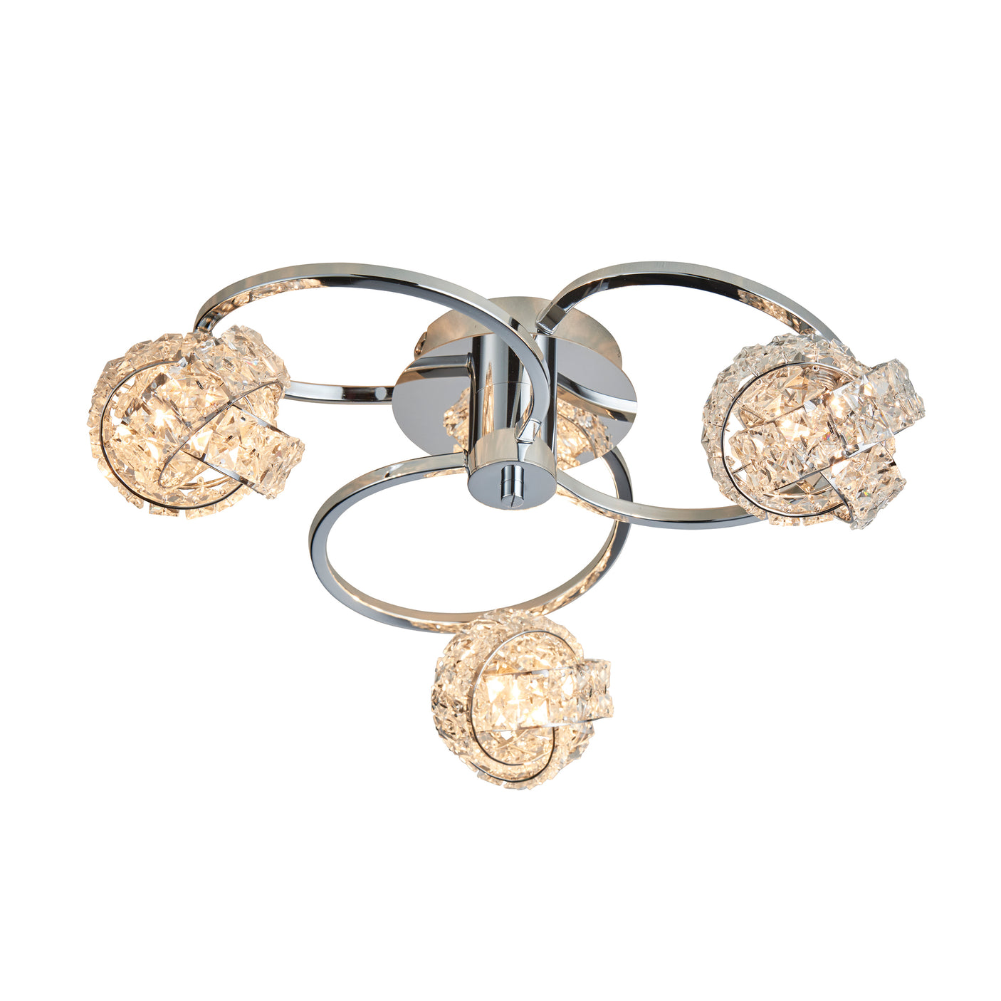 Lacona Thalia 3Lt Indoor Semi Flush Light In Chrome Plate & Clear Crystal Finish - Lacona Home 