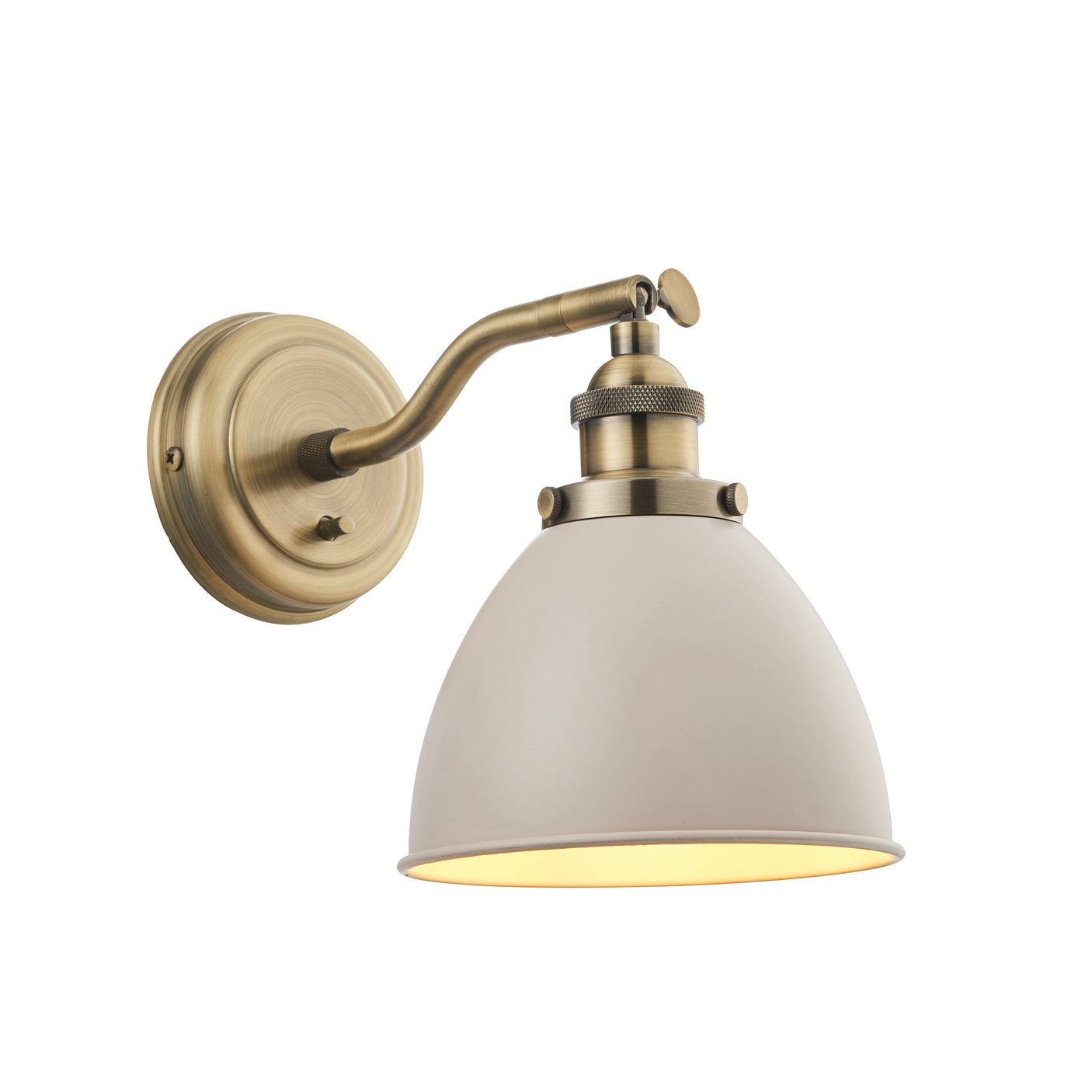 Lacona Teresa 1Lt Indoor Wall Light In Taupe & Antique Brass Plate Finish - Lacona Home 