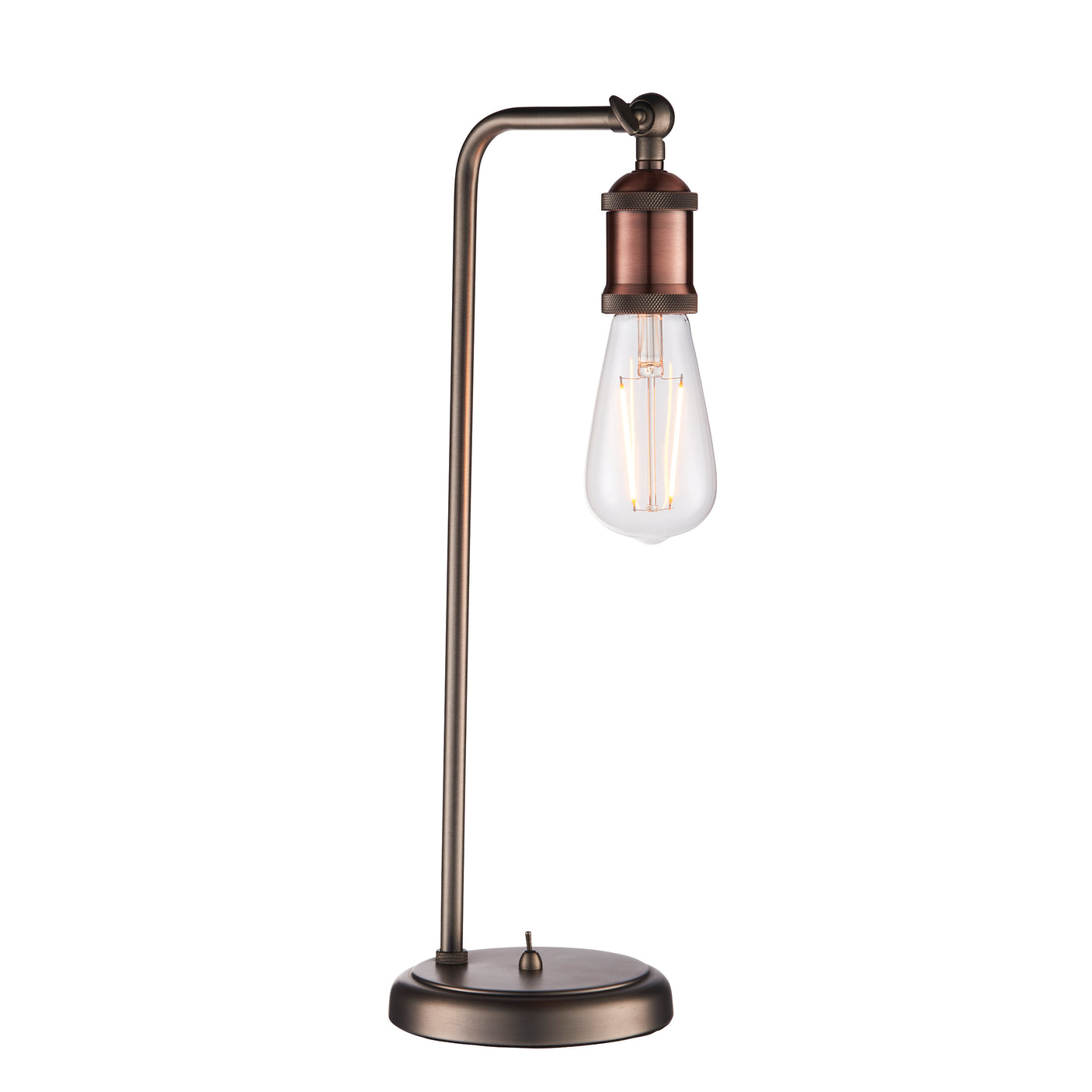 Lacona Helios 1Lt Indoor Table Lamp In Aged Pewter & Aged Copper Plate Finish - Lacona Home 