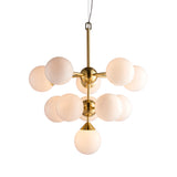 Lacona Olivier 1Lt Indoor Pendant Light In Satin Brass Plate & Gloss White Glass Finish - Lacona Home 