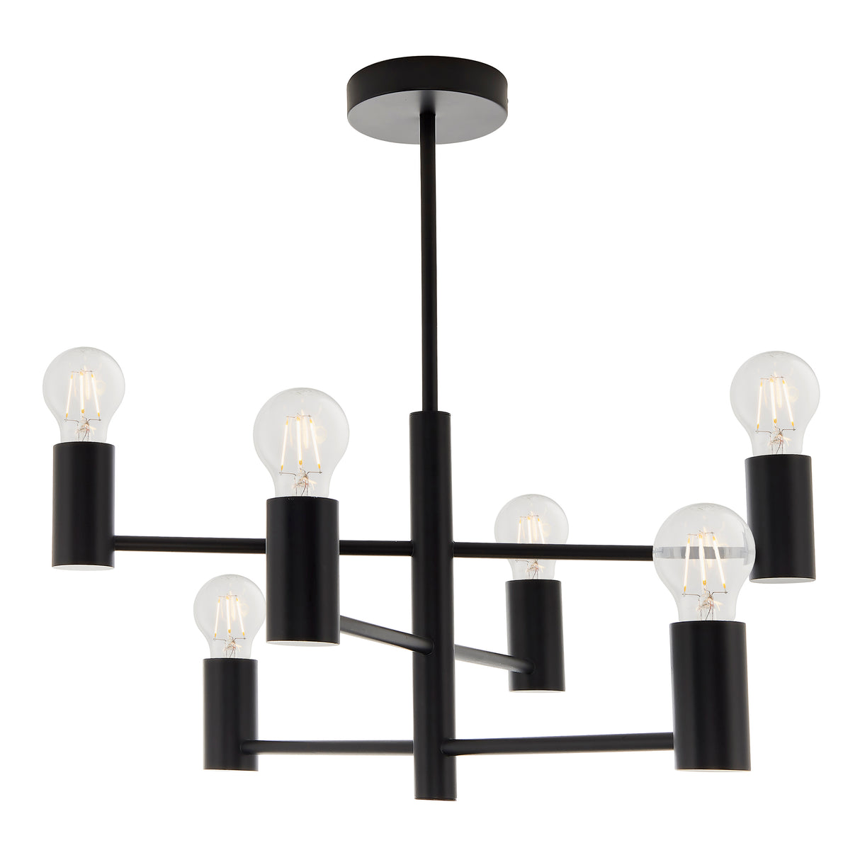 Lacona Atelier 6Lt Indoor Semi Flush Light In Matt Black Finish - Lacona Home 