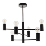 Atelier 6Lt Indoor Semi Flush Light In Matt Black Finish