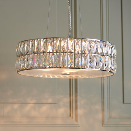 Lacona Verity 5Lt Indoor Pendant Light In Clear Crystal & Chrome Plate Finish - Lacona Home 