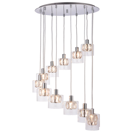 Lacona Verity 2Lt Indoor Pendant Light In Chrome Plate & Clear Glass Finish - Lacona Home 