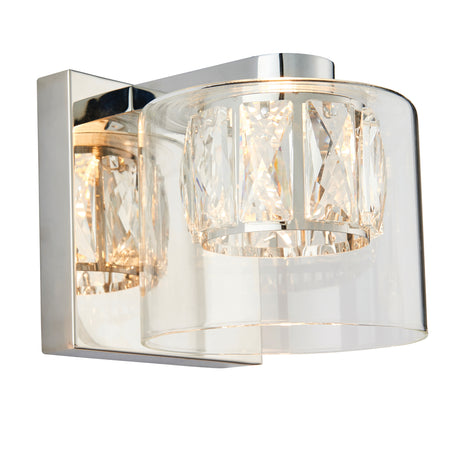 Lacona Verity 1Lt Indoor Wall Light In Chrome Plate & Clear Glass Finish - Lacona Home 