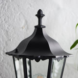 Lacona Bridgeford 1Lt Outdoor Wall Light In Matt Black & Clear Glass Finish - Lacona Home 