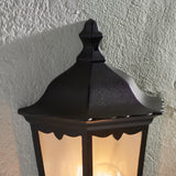 Lacona Bridgeford 1Lt Outdoor Wall Light In Matt Black & Clear Glass Finish - Lacona Home 