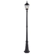 Lacona Bridgeford 1Lt Outdoor Floor Lamp In Matt Black & Clear Glass Finish - Lacona Home 