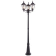 Lacona Bridgeford 3Lt Outdoor Floor Lamp In Matt Black & Clear Glass Finish - Lacona Home 