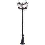 Lacona Bridgeford 3Lt Outdoor Floor Lamp In Matt Black & Clear Glass Finish - Lacona Home 