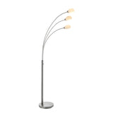 Lacona Jasmine 3Lt Indoor Floor Lamp In Satin Nickel Plate & White Glass Finish - Lacona Home 