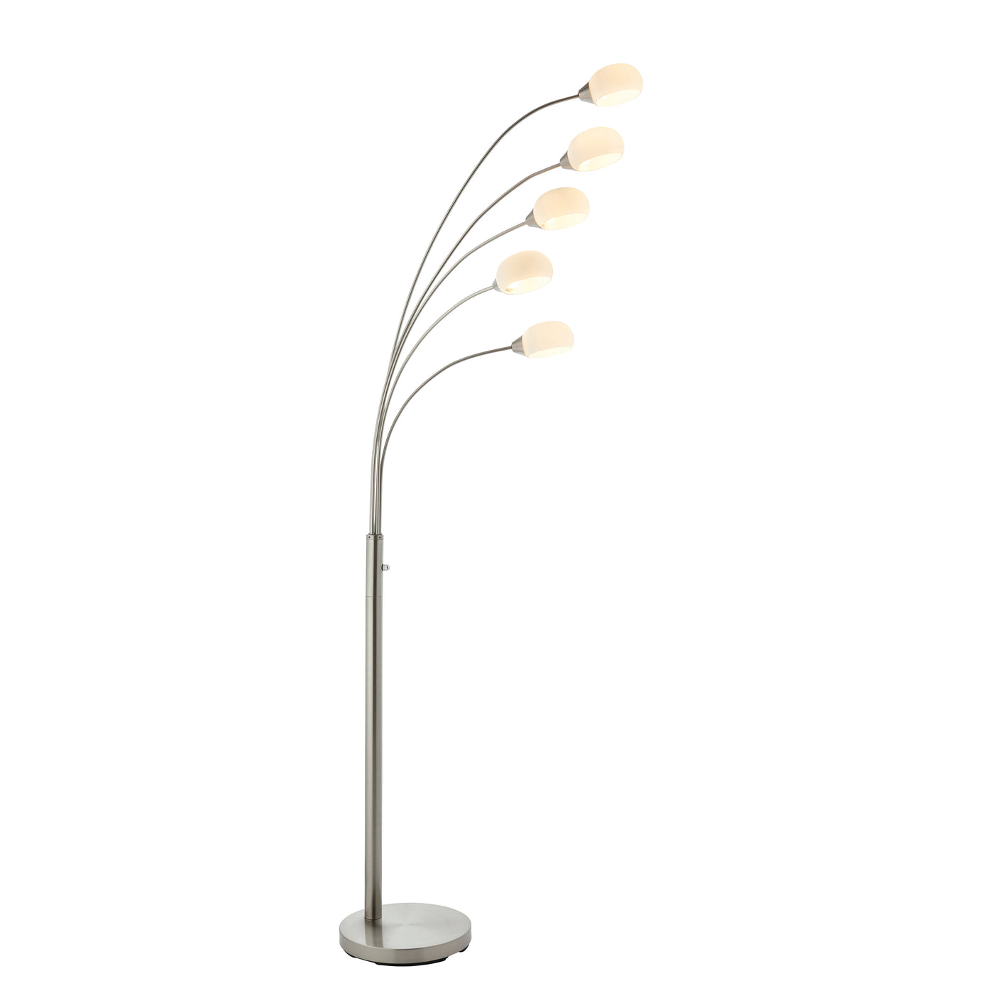 Lacona Jasmine 5Lt Indoor Floor Lamp In Satin Nickel Plate & White Glass Finish - Lacona Home 