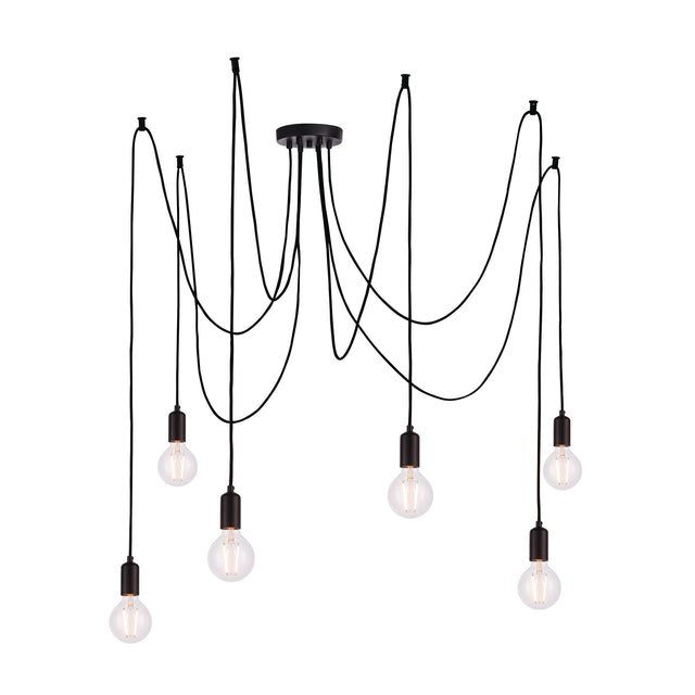 Lacona Atelier 6Lt Indoor Pendant Light In Matt Black Finish - Lacona Home 