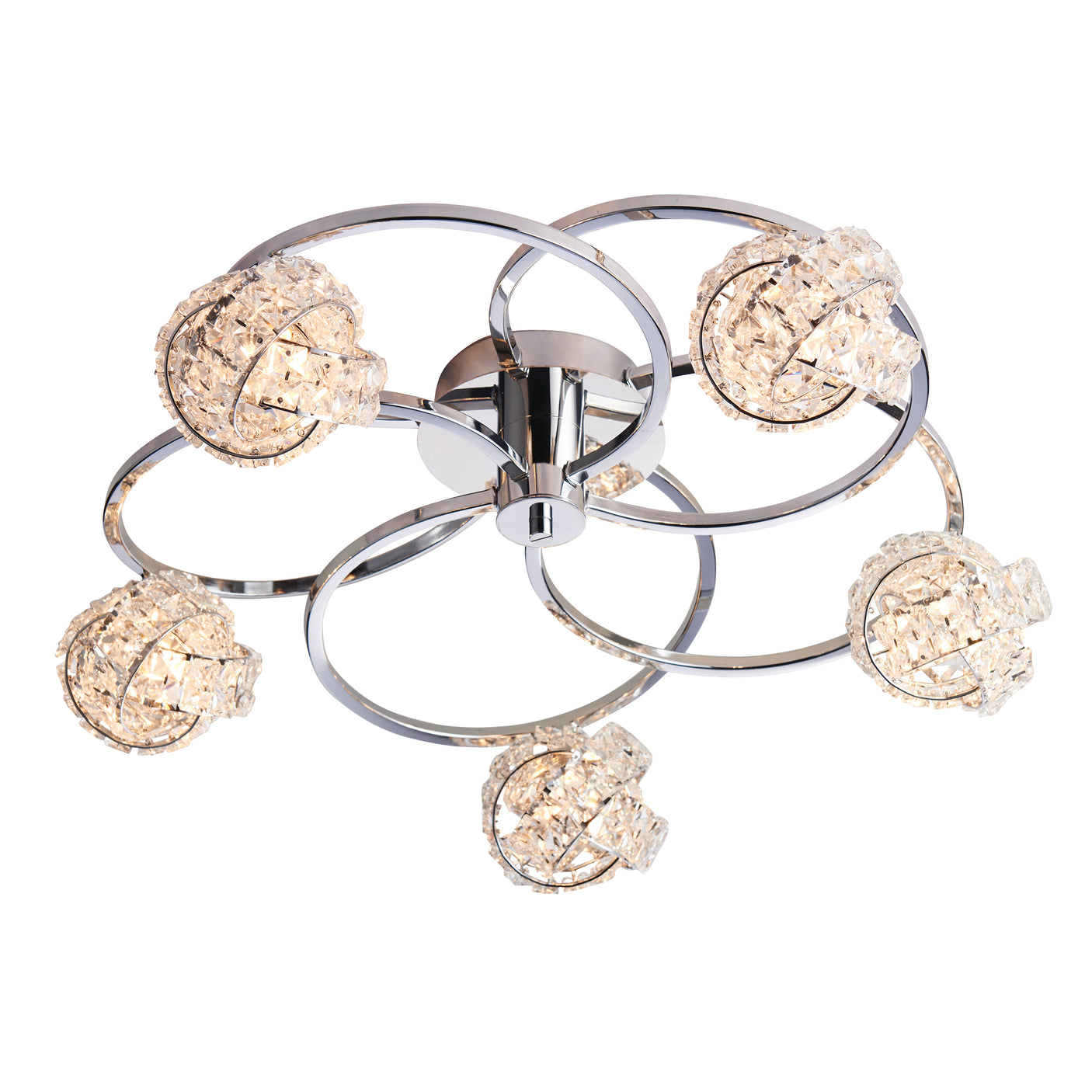 Lacona Thalia 5Lt Indoor Semi Flush Light In Chrome Plate & Clear Crystal Finish - Lacona Home 