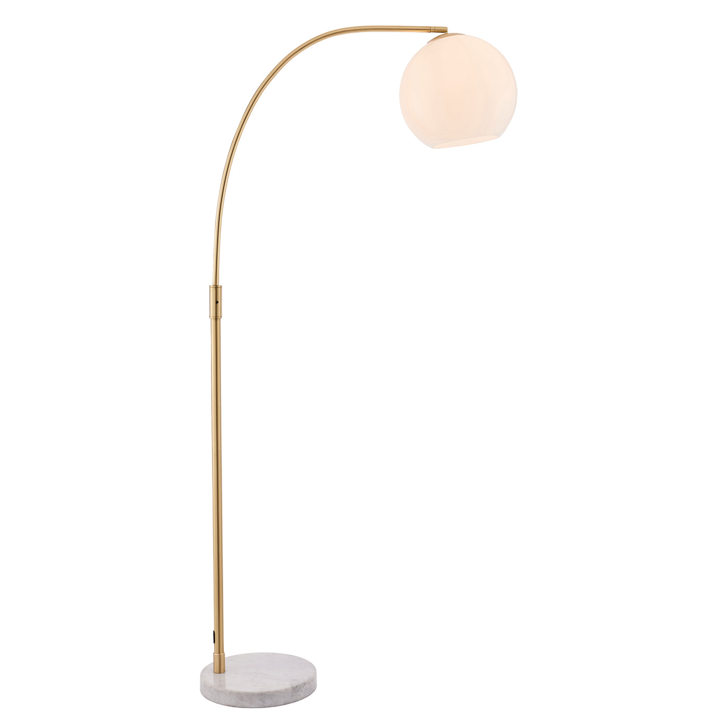 Lacona Octavian 1Lt Indoor Floor Lamp In Satin Brass Plate, White/Grey Marble & Opal Glass Finish - Lacona Home 