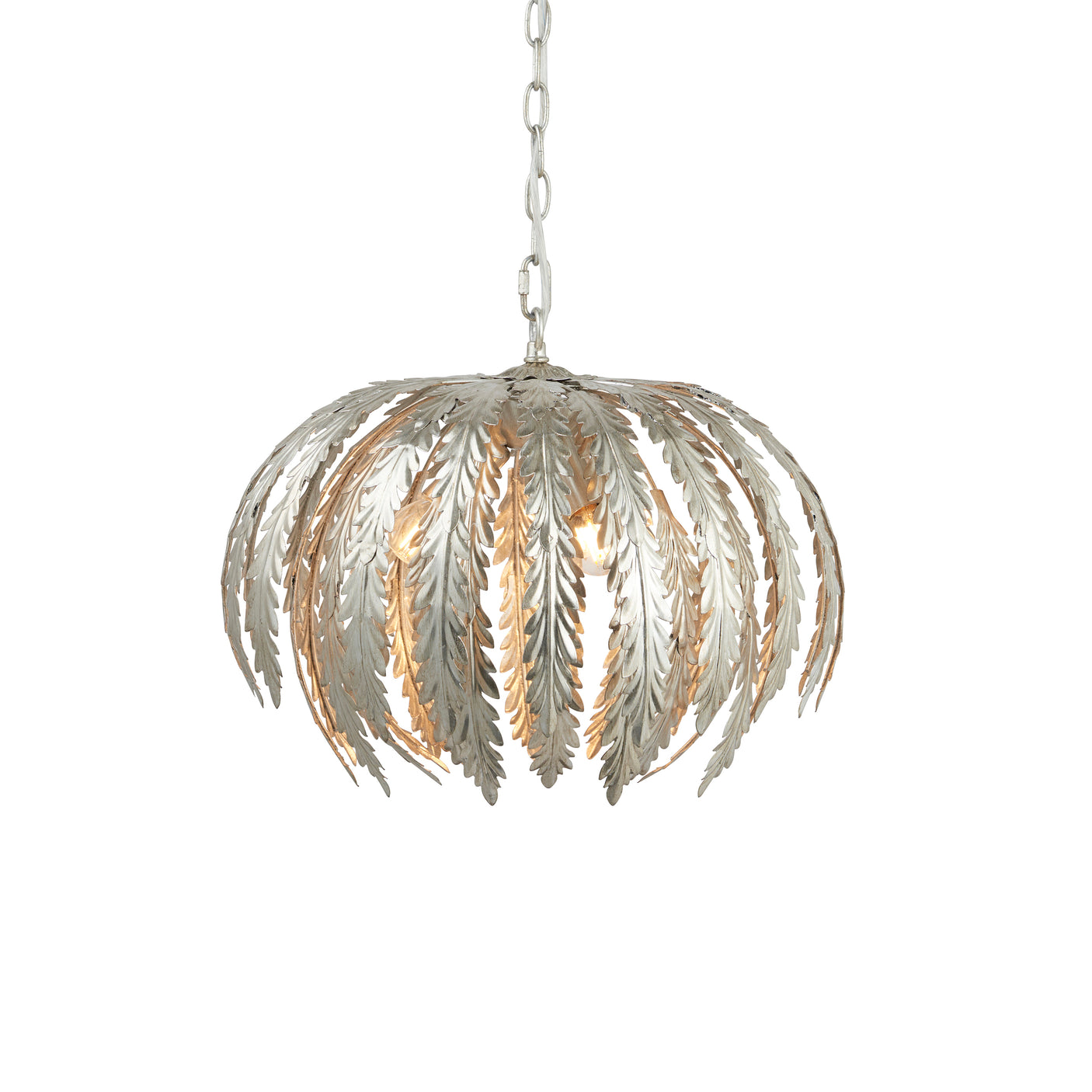 Lacona Delphi 3Lt Indoor Pendant Light In Silver Leaf Finish - Lacona Home 