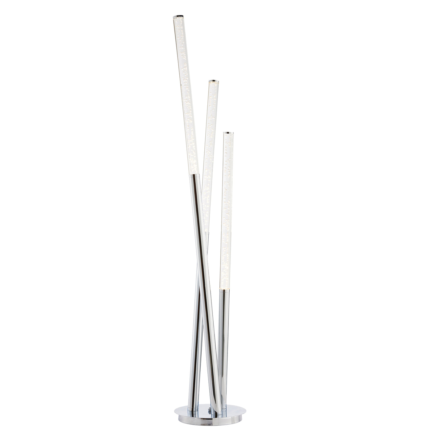 Lacona Iceberg 3Lt Indoor Floor Lamp In Polished Stainless Steel & Clear Bubble Acrylic Finish - Lacona Home 