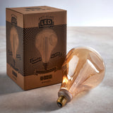 Lacona Jumbo Gem 1Lt Light Bulb In Amber Glass Finish - Lacona Home 