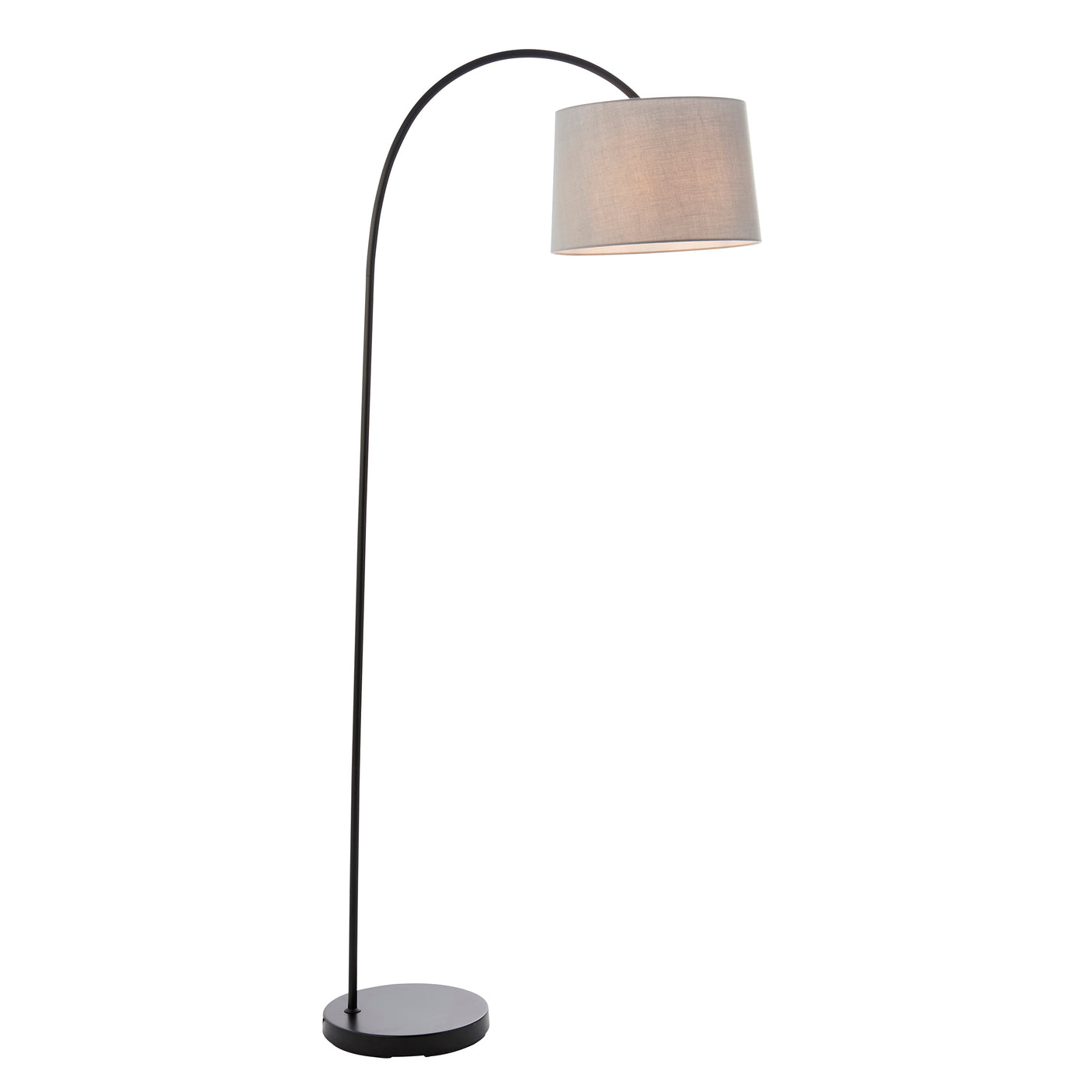 Lacona Carrington 1Lt Indoor Floor Lamp In Matt Black & Light Grey Fabric Finish - Lacona Home 