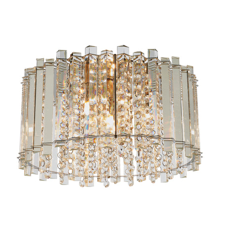 Lacona Hestia 4Lt Indoor Flush Light In Clear Crystal Glass & Chrome Plate Finish - Lacona Home 