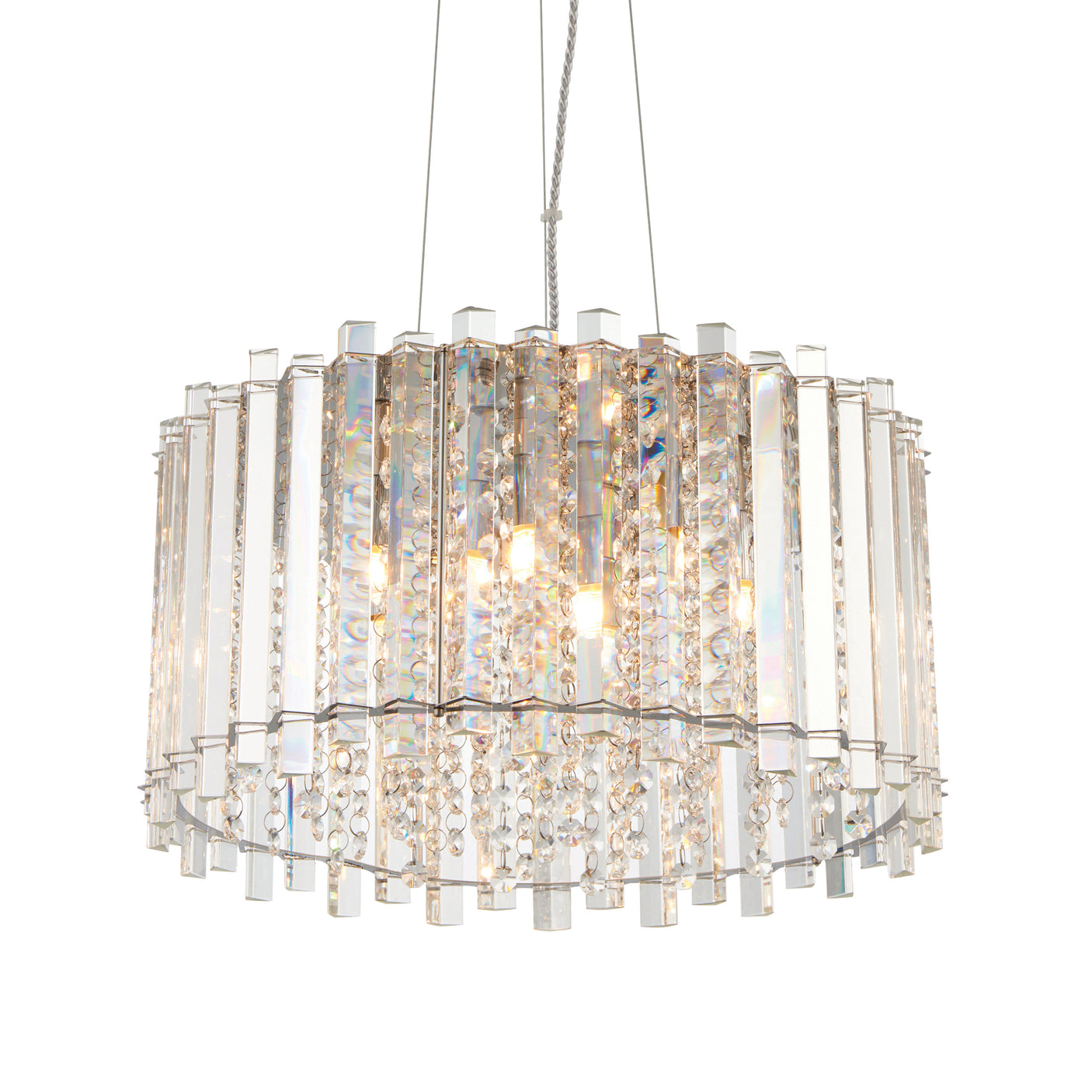 Lacona Hestia 5Lt Indoor Pendant Light In Clear Crystal Glass & Chrome Plate Finish - Lacona Home 