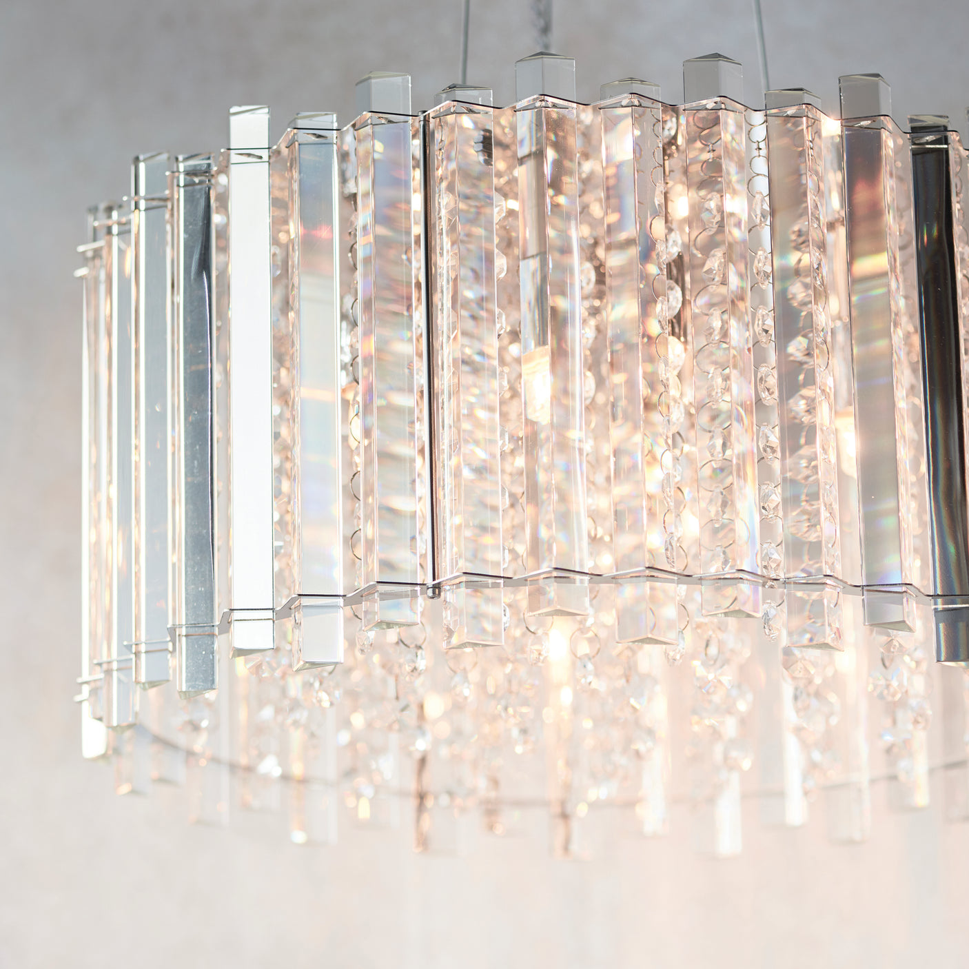 Lacona Hestia 5Lt Indoor Pendant Light In Clear Crystal Glass & Chrome Plate Finish - Lacona Home 