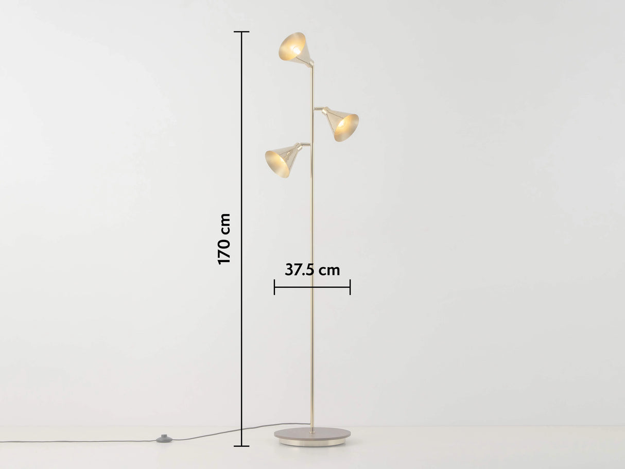 houseof. Cone Floor Lamp in Brass