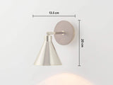 houseof. Cone Wall Light in Brass/Wood