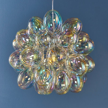 Lacona Boundless 1Lt Indoor Pendant Light In Chrome Plate & Iridescent Glass Finish - Lacona Home 