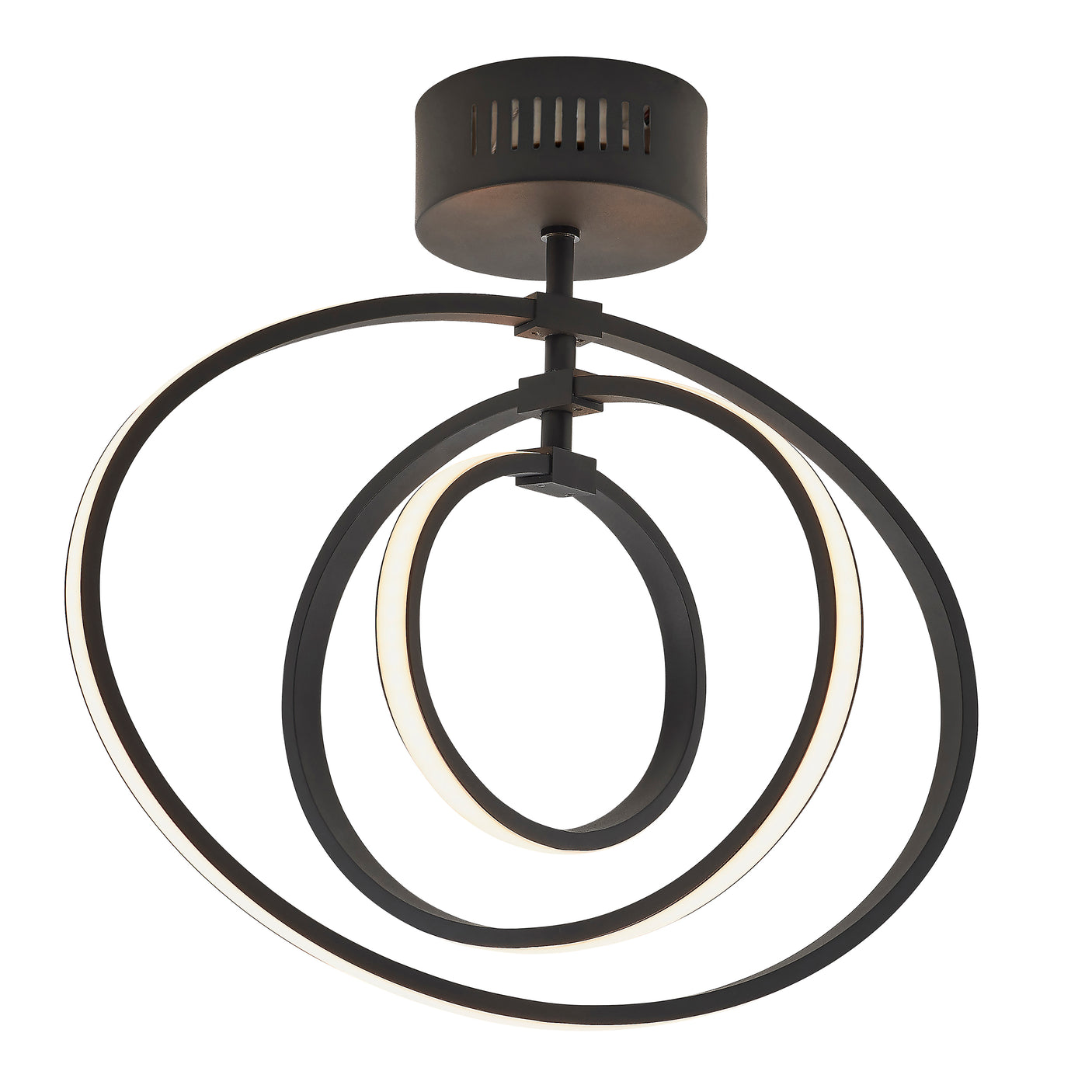 Lacona Avalon 1Lt Indoor Semi Flush Light In Matt Black & White Acrylic Finish - Lacona Home 