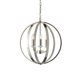 Lacona Luxe 3Lt Indoor Pendant Light In Bright Nickel Plate With Clear Crystal & Faceted Acrylic Finish - Lacona Home 