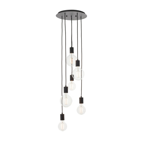 Lacona Atelier 6Lt Indoor Pendant Light In Matt Black Finish - Lacona Home 